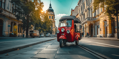 Stadtrundfahrt im Tuk Tuk in Budapest