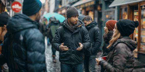 Guide in der Altstadt von Dublin