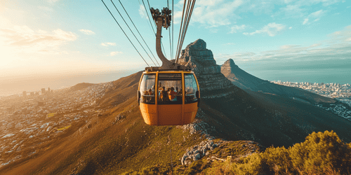 Seilbahn auf dem Weg zum Tafelberg, Kapstadt