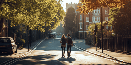 Paar in London, England